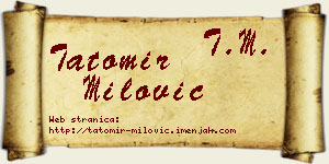 Tatomir Milović vizit kartica